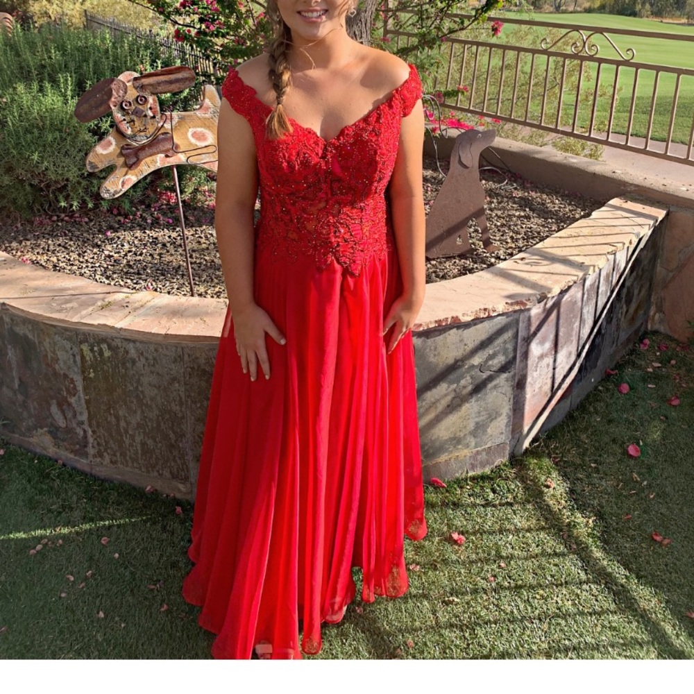 red prom dress